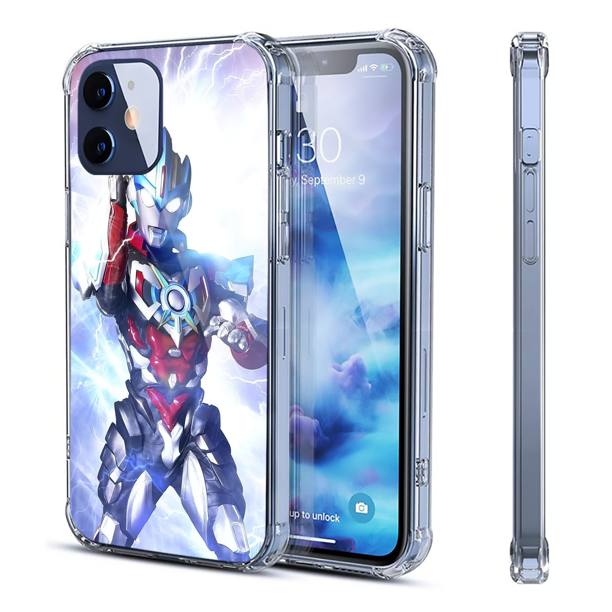 （画像用） ウルトラマン Ultraman 【iPhone 12シリーズ対応】透明スマホケース（クリアソフトケース）